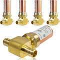 Water Hammer Arrestor,1/2Inch Tee Copper Water Arrestor,Pex Crimp Connection(5PACK,Copper Arrestor)(HAMMER010-5Pack)