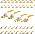 40-Pack Foskan 1/2" Brass PEX-A Ball Valve with Yellow Handle, Quarter Turn Full Port Valve for PEX-A Pipe Connection