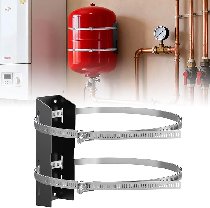 Expansion Tank Mounting Bracket with 2 Earthquake Straps - for 1 to 5 Gallon Thermal Expansion Tanks,Hot Water Heater Accessory to 13" Diameter Tanks & 5lb Propane Tanks (1 Set)