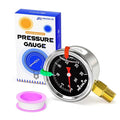 MEANLIN MEASURE 0~30Psi Black Stainless Steel Pressure Gauge, Glycerin Filled 1/8" NPT 1.5" FACE DIAL, Liquid Filled Pressure Gauge WOG Water Oil Air Lower Mount (with 2PCS Snaps)