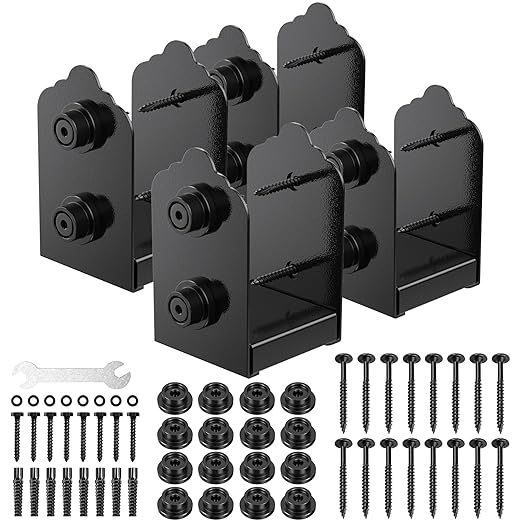 4x4 Post Base, 4Pcs Stainless Steel Adjustable Post Anchor Bracket (Internal 3.5 x 3.5), Adjustable Post Base for Pavilion Deck Porch Handrail Railing Support Decorative Anchor Plate