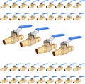 40-Pack Foskan 3/4" Brass PEX-A Ball Valve with Blue Handle, Quarter Turn Full Port Valve for PEX-A Pipe Connection