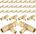 (30-Pack) Seelink PEX-A Fitting, 3/4" x 3/4" x 1/2" Expansion Tee, Brass Fittingg Tee, ASTM F1960(PEX1960120-30Pack)