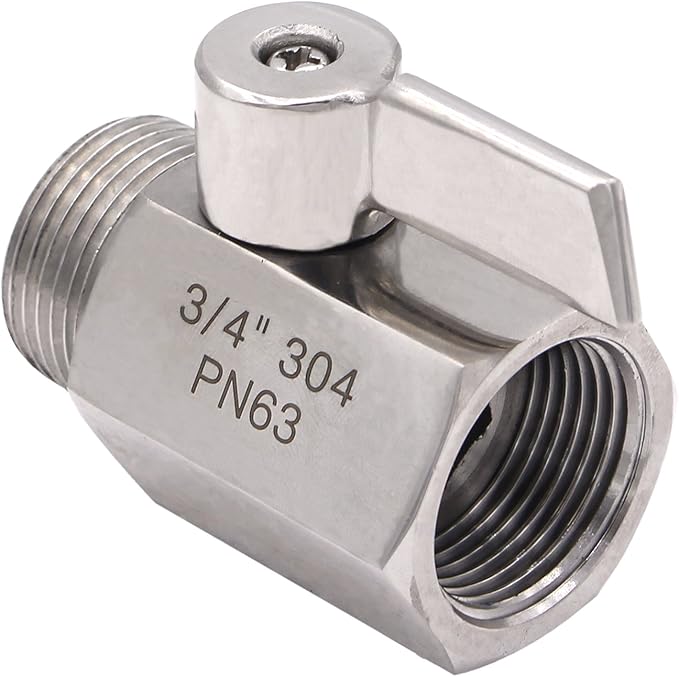DERNORD NPT Ball Valve 3/4" NPT Famale x Male Thread with Stainless Steel 304 Handle(Pack of 2)