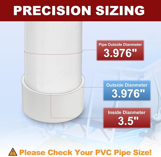 8 Pcs 3" PVC External End Cap Fitting, SCH40 Furniture Grade PVC Pipe Plug Adapter, Pipe Cover Fittings for DIY Project, Irrigation System, Plumbing Framework, Garden Structures