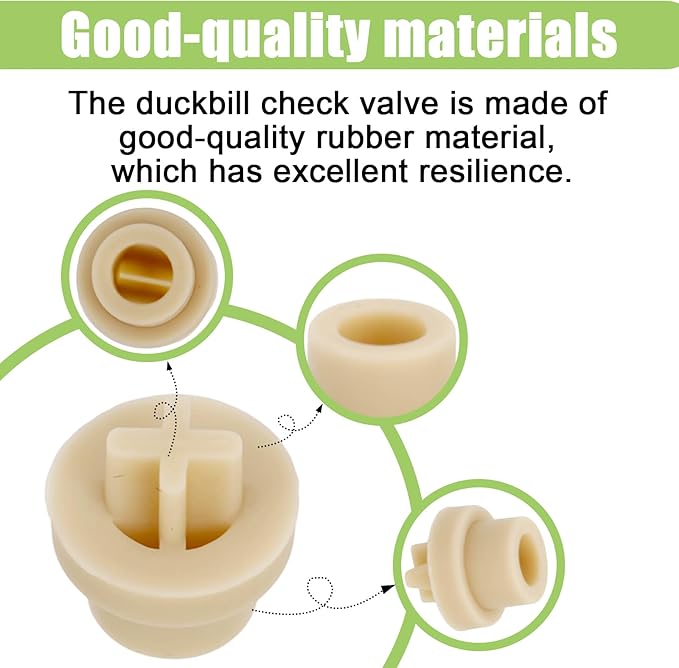5pcs MCCVDB0 Check Valve Duckbill Replacement, Durable Plastic Duck Bill Valves Parts for Stenner Pumps (Beige)