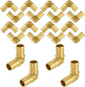20-Pack HeSun PEX Fittings, 3/4"x3/4" Pex Elbow, Brass Crimp Fitting for Pex Pipes, ASTM F1807(PEX1807057-20)