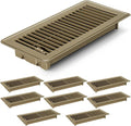 1 PCS Floor Vents Floor Registers 4x10 inch, Heavy Duty Metal Heat Air Vent Covers 4 X 10 with Rust Proof Finish for Home Office Wall Floor Registers Grilles & Vents (1, Brown, 4x10 Inches)