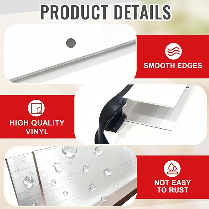 1" x 36" White Aluminum Storm Door Sweep Replacement Weatherproof Bottom Seal for Security Doors (1, White)