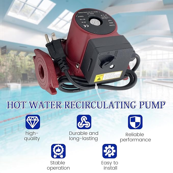 103252LF Hot Water Circulator Pump, 115V 1/25 HP 1" NPT - Compatible with Bell & Gossett NBF-22 Recirculating Pump
