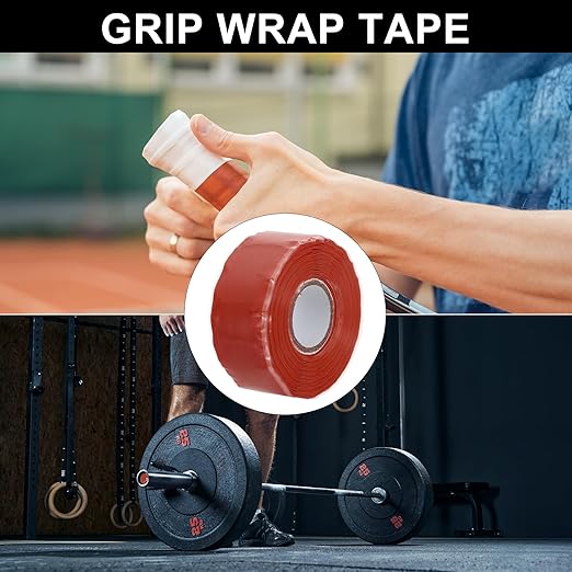 PATIKIL Grip Tape for Handles 1" x5ft, 2 Roll Self-Fusing Silicone Tape for Bike Handles Pull Up Bars Gym Equipment Plumb/Hose/Pipe Leaks Emergency, Red