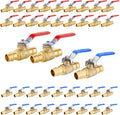 40-Pack Foskan 3/4" Brass PEX-A Full Port Ball Valve, Quarter Turn Shut-off Valve for PEX-A Tubing(Blue and Red)