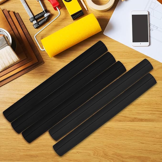 5 Pack Pipe Insulating Foam Tube 1.25 inch by 6 ft Water Pipe Covers with PVC Tape Pre Slit High Density Rubber Pipe Wrap Foam Tubing - Soft and Bendable - Prevent Outdoor Pipe from Freezing in Winter