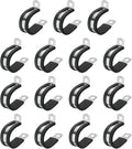 uxcell 1"(25mm) Cable Clamp, 304 Stainless Steel Rubber Cushioned Insulated R Shape Metal Clamp Tube Holder for Pipe Hose Wire Cord Installation 15Pcs