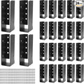 Concealed Joist Hanger 24PCS,2"" x6 Joist Brackets,Framing Bracket,Railing Brackets,Q235B Steel Powder-Coated Joist Bracket Fit for 2"" x6 Beam,Swing, Handrail,Fence