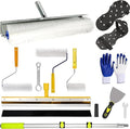 Self-Leveling Cement Tool Kit, Stainless Steel Scraper Self-Leveling Rake, Spike Roller, Floor Construction Roller, Spiked Shoes, Telescopic Pole for Beginners, Professionals
