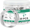 20PCS 1 Pex Crimp Ring,304 Stainless Steel Pex Cinch Clamps,Single Ear Hose Clamps for Pex Fittings Pipe Tubing