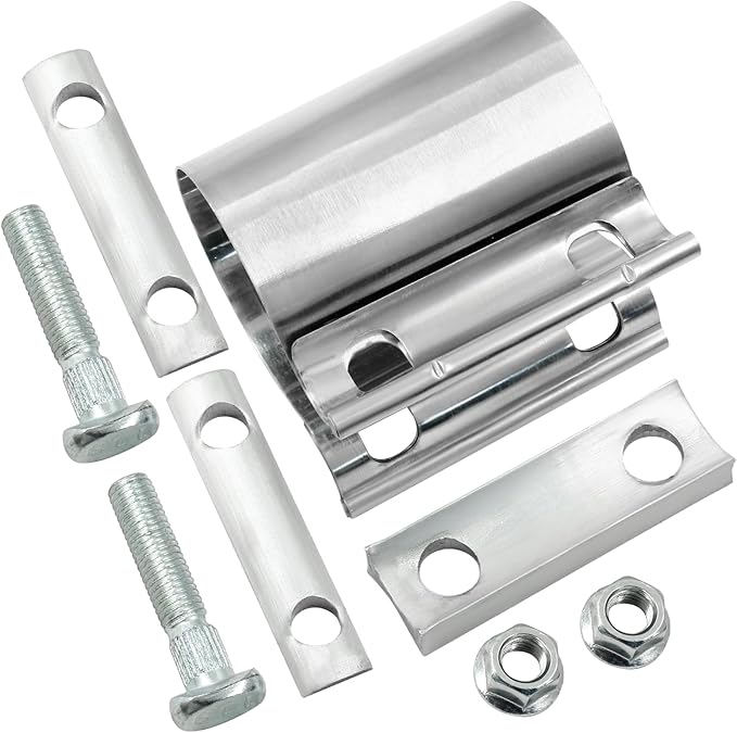 2'' Heavy Duty Stainless Steel Exhaust Pipe Seal Band Clamp, Repair Clamp Sleeve Coupler for Emergency Pipe Repair, Pack of 1