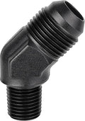 EVIL ENERGY 8AN Male Flare to 1/4" NPT Pipe 45 Degree Fitting Adapter Aluminum Black