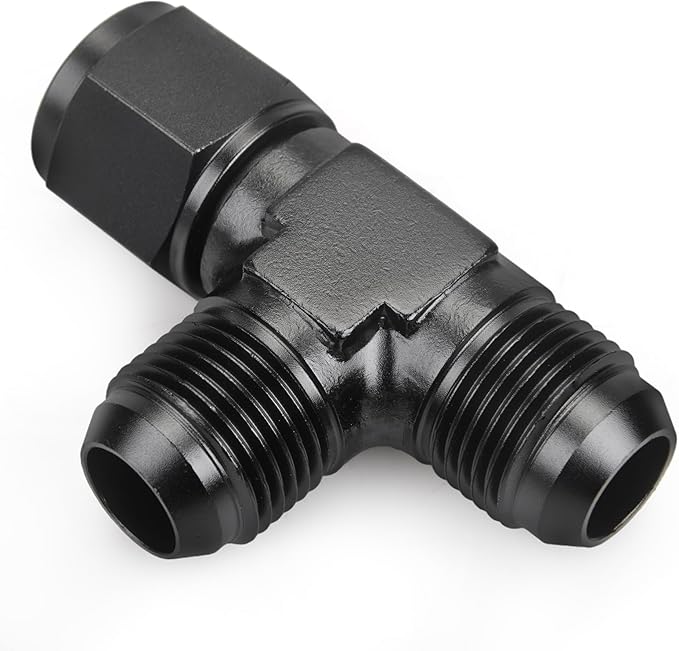10AN Flare Male Tee Fitting Adapter with AN10 Female Swivel on Run Aluminum 2Pcs