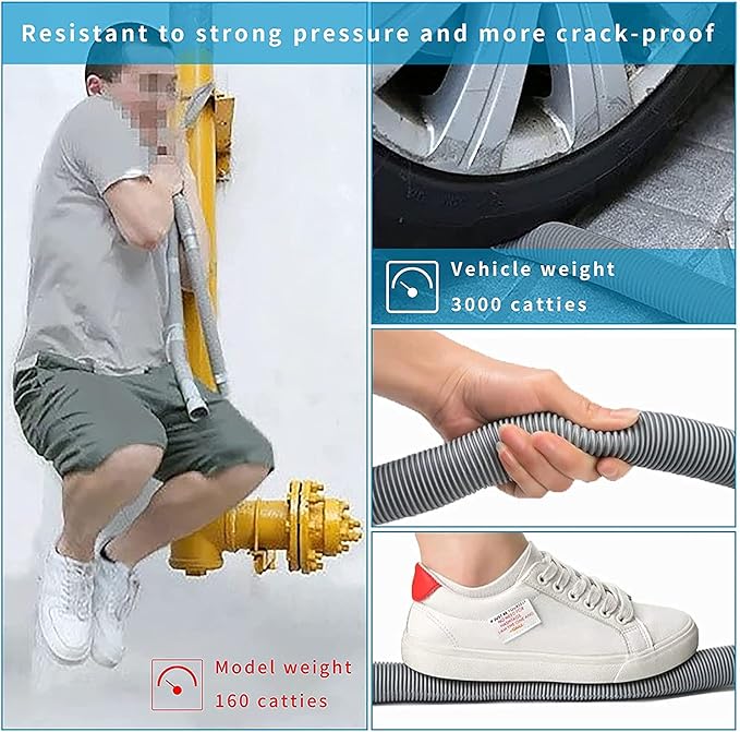 16.4ft Washing Machine Drain Hose, Universal Drain Hose Extension Kit for Washer, Dishwasher, Flexible Discharge Hose for LG/ GE/ Samsung, Fit up to 1-1/2 Inch Drain Outlets (16.4)