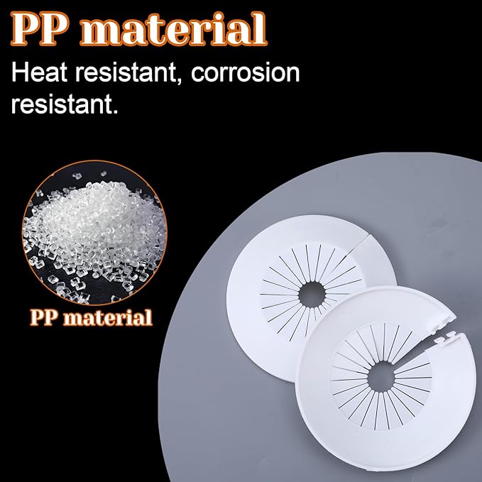 6 PCS Plumbing Cover Plates, 2 Size, Plastic Escutcheon Plate Flange Pipe Covers Larger Trim Rings Plastic Radiator Escutcheon Water Pipe Cover for Bathroom (Apply 0.4" to 1.14"/1.18" to 2.16")