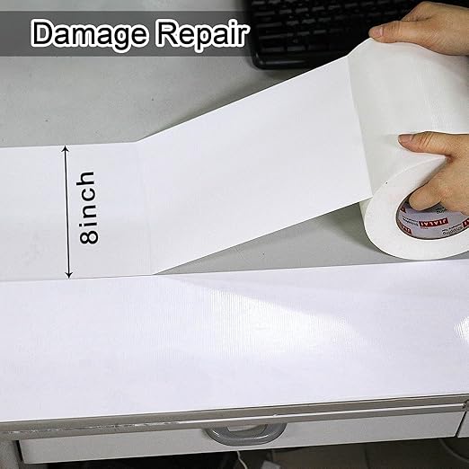 8" White Duct Tape, Industrial Grade 8 inches x 55 Yards (164 ft) Wide Tape Duct, 9 Mil Heavy-Duty, Waterproof, Strong, Flexible, No Residue, for Crafts & Home Improvement