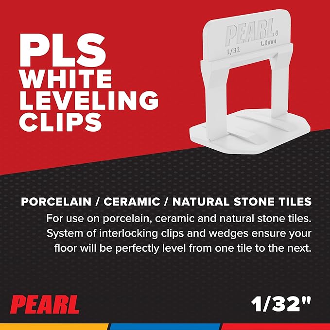 PEARL ABRASIVE CO. Leveling System Bag of 250, White, 1/32"