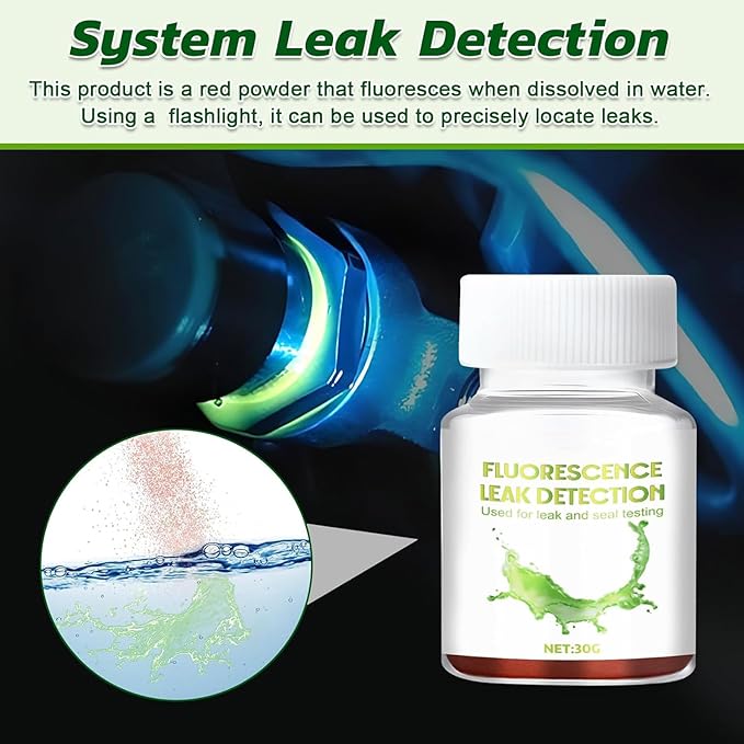 JAOJAO Leak Detection Dye, Water Tracing Dye for Pool, Spa, Plumbing, Roof, Car, Efficient Visibility, Fast Detection, Red