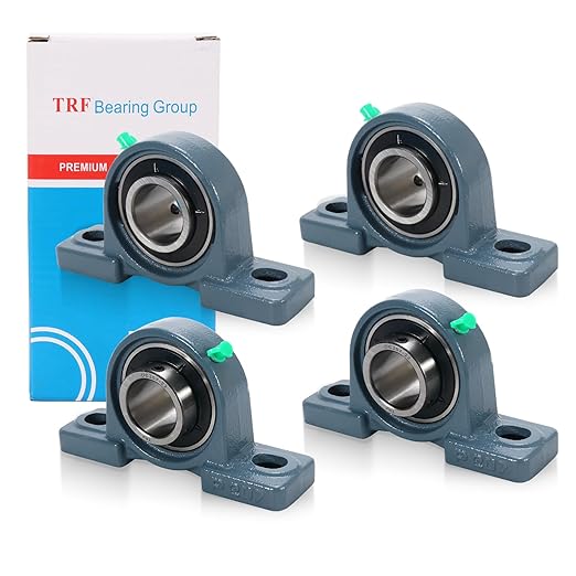 4 Pack UCP207-22 Pillow Block Bearing 1-3/8" Bore Mounted Bearing Block Self Alignment Solid Cast Iron Base Chrome Sealed Bearings