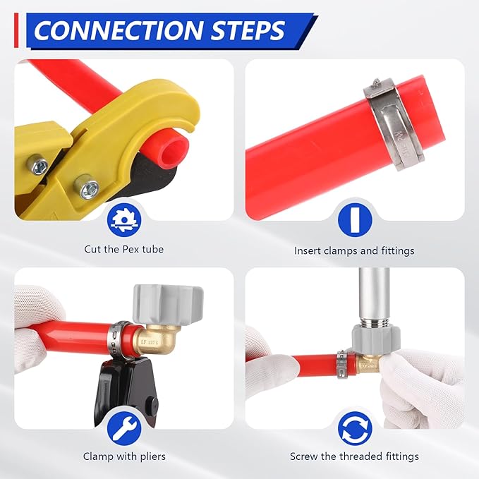 1/2" Pex × 1/2" Female NPT Swivel Elbow No-Lead Brass Crimp Fitting,PEX-B Compatible,2-Pack