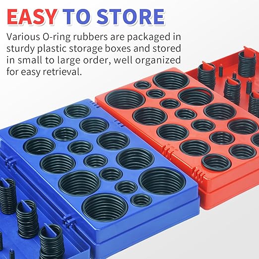 826 Pcs Universal Rubber O Ring Assortment Kit in Inch Standard SAE O-Rings and Metric Oring Set for Automotive Plumbing Faucet Repair, Air or Gas Connections,Resist Oil and Heat