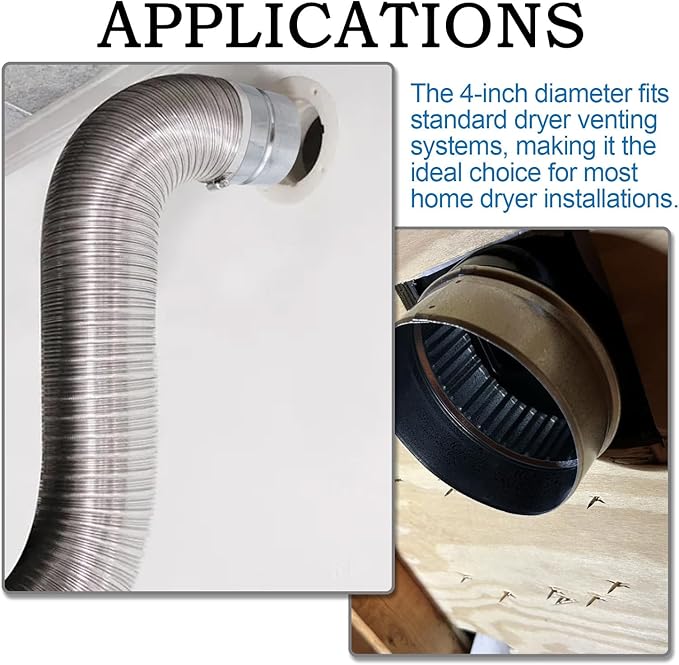 4 Inch Galvanized Metal Vent Duct Connector，Dryer Pipe Connection for Metal Dryer Coupler and Hose Coupling, Vent Extension 2PCS