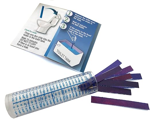 Dye Drop Blue Leak Detection Drip Vial Toilet Tab Strip Test Multi-Use Tracer Silent Leaks (Strip 10 Pack)