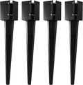 4Pcs 24" Heavy Duty 4x4 Fence Post Anchor Ground Spike Metal Black Powder Coated - Mailbox Post Anchors. Length: 24 inches, Outer Dimension: 4” x 4” (Fit 3.5” x 3.5” Square Wood Post)
