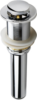 Polished Chrome Pop Up Sink Drain without Overflow, Bathroom Faucet Vessel Vanity Sink Drain Stopper