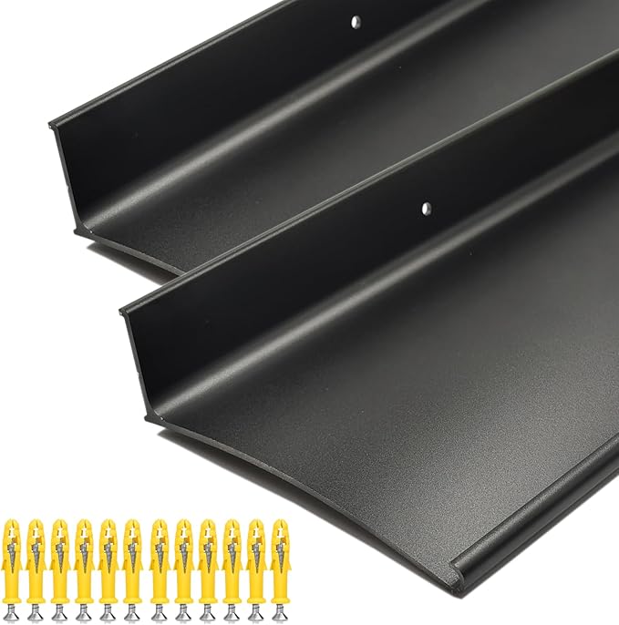 Extra Wide 5.12" W Door rain drip Guard Overhead,43.3" L Aluminum drip Cap for Exterior Doors Window Top,rain drip Edge Flashing,Water Deflector,rain Diverter,Anodized Black 2PCS