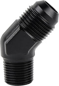 EVIL ENERGY 8AN Male Flare to 3/8" NPT Pipe 45 Degree Fitting Adapter Aluminum Black