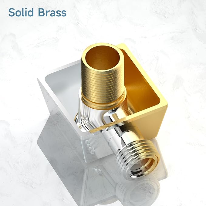 100% Brass Wall Mounted Supply Elbow, Wall Elbow for Hand Shower, Solid Brass Wall Supply Elbow, Check Valve Included (Polished Chrome)
