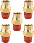 5PCS Quick Push to Connect Fittings, Brass Union Straight DOT Approved 1/2" Tube OD x 1/4" NPT Thread Air Suspension Kit for Truck Trailers and Air Brake System