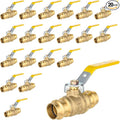 3/4" Press Ball Valve, 20 Pack Shut Off Valves with EPDM O-ring, Quarter Turn Brass Full Port Shut Off Ball Valve for Hot and Cold Water, NSF/ANSI 61 Certified