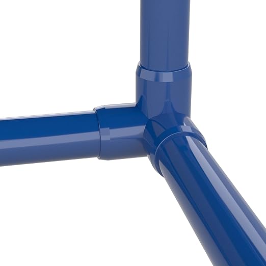 FORMUFIT 1-1/4" 3-Way Elbow Furniture Grade PVC Fitting in Blue, Made in USA, UV-Resistant, Impact-Proof, 1.660" Actual Socket Diameter (Pack of 4)