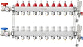 ABST PEX Manifold,10 Loop Stainless Steel Floor Radiant Heat Manifold Kit with 1/2" Adapters Included for Hydronic Radiant Floor Heating