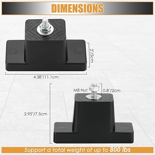NATGAI 4Pack Rubber Vibration Isolator Mounting Bracket/Air Conditioner Mounting Bracket for Outdoor Mini Split Air Conditioner Condenser