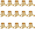 (15 Pack) Lidertik 1/2 Drop Ear Elbow PEX Adapter, 1/2" PEX-B F1807 to 1/2" NPT Female Threaded Adapter Brass