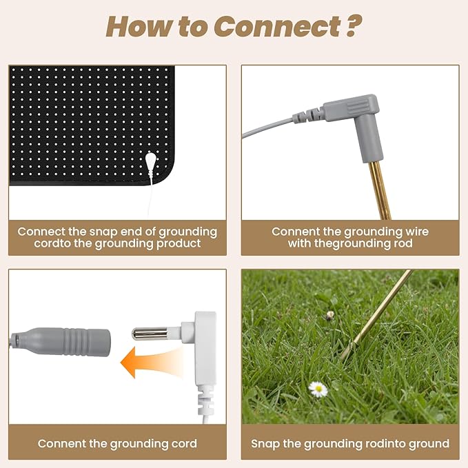 Grounding Rod with 40ft Wire, Connects Your Body to the Earth, Great to Use with Earthing Sheet, Grounding Mat, Pillowcase, Pad