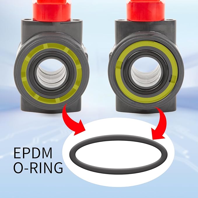 ChillWaves PVC Union Full Port Ball Valve，1-1/4"(DN32) True Union Ball Valve，ASTM EPDM O-ring，PTFE Seats，Suitable for Water Supply System，1-1/4" Slip Socket(1-PACK)