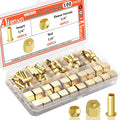 100PCS 1/4" Brass Compression Fittings Assortment kit, Insert, Sleeve Ferrule, Nut for Connecting air, Fuel, Water, Oil and inert Gases Lines