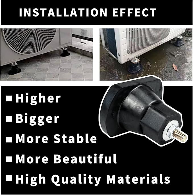 4Pack Air Conditioner Shock Pad, Rubber Isolator Feet, Vibration Isolator Pads for Outdoor Air Conditioner Accessories (Upgrade)