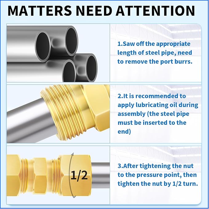ChillWaves Brass Compression Tube Fitting, 3/4" OD x 3/4" OD Compression Union Connector(2-PACK)